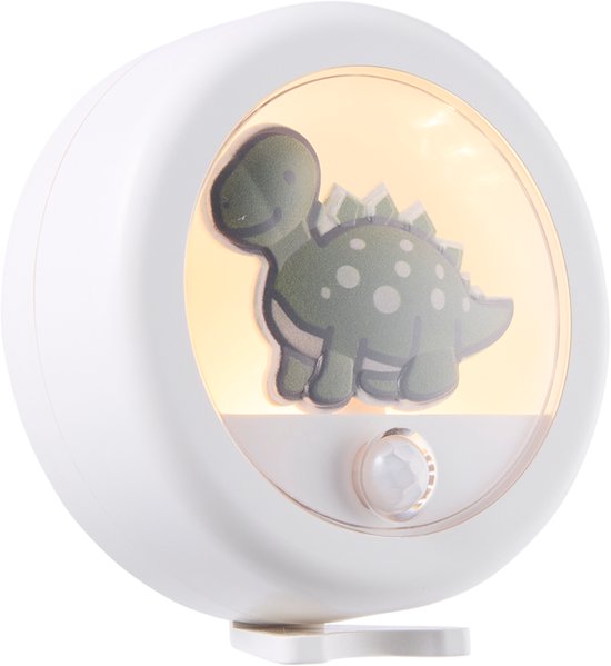 Lighto Nachtlampje Kinderen met Bewegingssensor - Dino - Warm Wit Licht - Draadloos - LED - 2 Dim Standen - Nachtlampje baby - Bedlampje