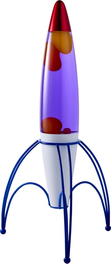 Lighto Raket Lavalamp - Paarse Vloeistof met Gele Lava - voor Kinderen