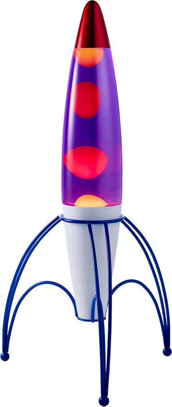 Lighto Raket Lavalamp - Paarse Vloeistof met Roze Lava - voor Kinderen