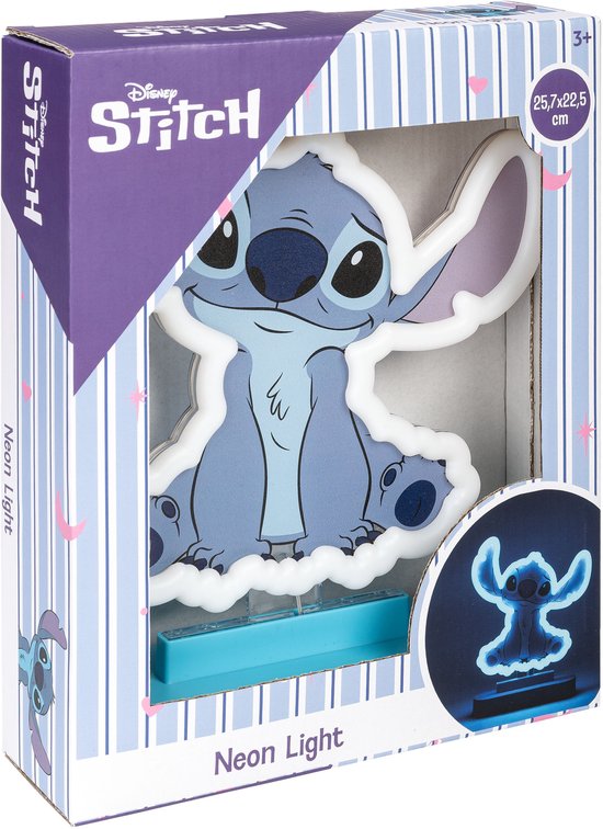 Lilo & Stitch Nachtlamp - Neon Lamp voor Kinderkamer en Slaapkamer - Bedlampje met Aan/Uit knop - 25,7 x 21 cm - Peuter speelgoed - Voor meisjes en jongens - Vanaf 3 jaar van W&O Products B.V.