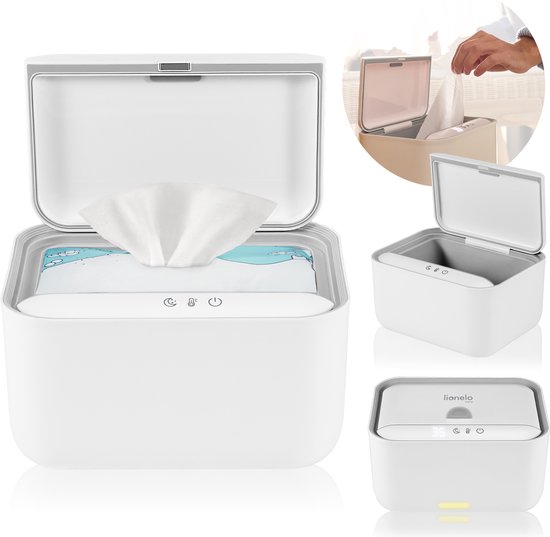 Lionelo BabyBliss - Doekjeswarmer - Billendoekjesdoos - 3 Temperatuurstanden - Surround Heating - Ingebouwd Nachtlampje