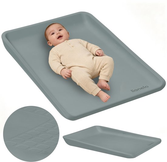 Lionelo Megs Verschoonkussen & Aankleedkussen – Multifunctioneel Waterdicht Verschoonmatje met Verhoogde Randen, Antislip PU-schuim – Comfortabel, Veilig & Hygiënisch (70×49×7 cm)
