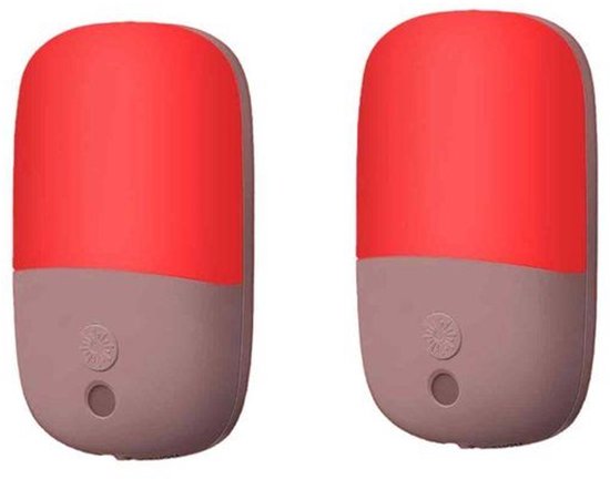 LISM-Een set van twee rode nachtlampjes, 670 Nm koppel Geschikt voor de slaap, met een schemersensor.