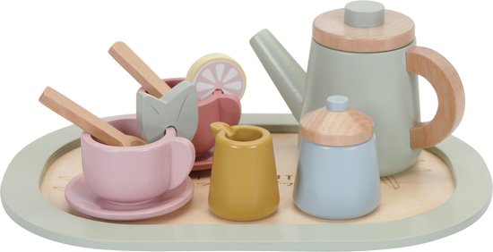 Little Dutch Houten Thee Servies - Speelgoedtheeservies van Little Dutch