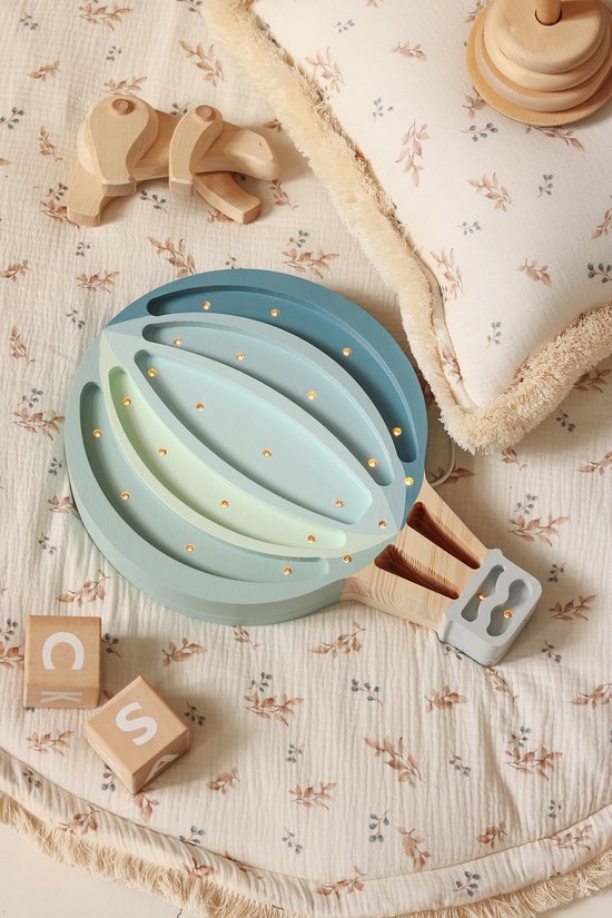 Little Lights Hot Air Balloon Lamp – Blue Rainbow kinderkamer lamp van Little Lights