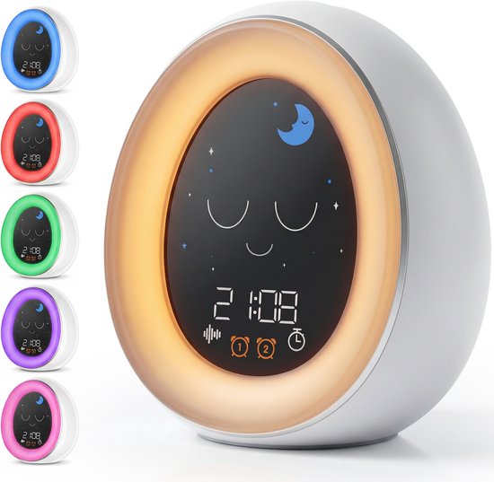 Little Sunrise - Slaaptrainer - Kinderwekker - Nachtlampje - Slaapwekker - Bluetooth Speaker - White Noise - Timer - Oplaadbaar - Slaapgeluiden