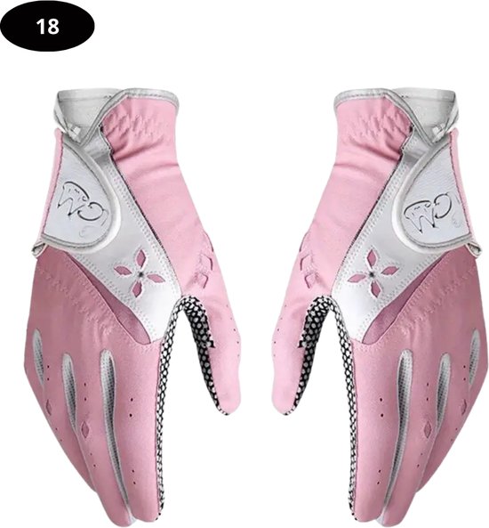 Livano Golfhandschoenen 2 Stuks - Golf Accessoires - Handschoen AntiSlip - Dames - Roze - Maat S van Livano