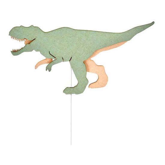 Lobbes dino wandlamp T-rex hout kinderkamer verlichting. van lobbes