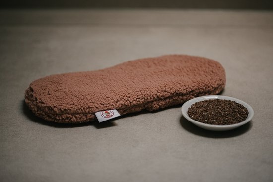 Loeiwarm Oos - Lijnzaadkussen Baby - Handgemaakt in Nederland - Pittenzak - Warmtekussen baby - Wasbare Hoes - Licht Bruin - Teddy Stof
