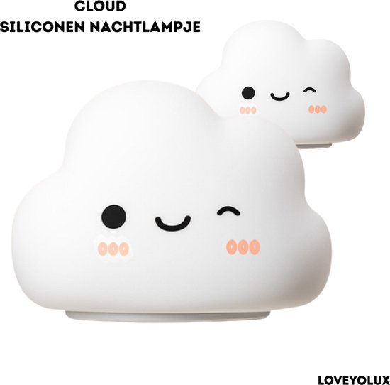 Loveyolux - Wolken Nachtlampje - Siliconen Nachtlamp - Timer en Geheugenfunctie - Kinderkamer Verlichting - Nachtlampje Baby Oplaadbaar van Loveyolux