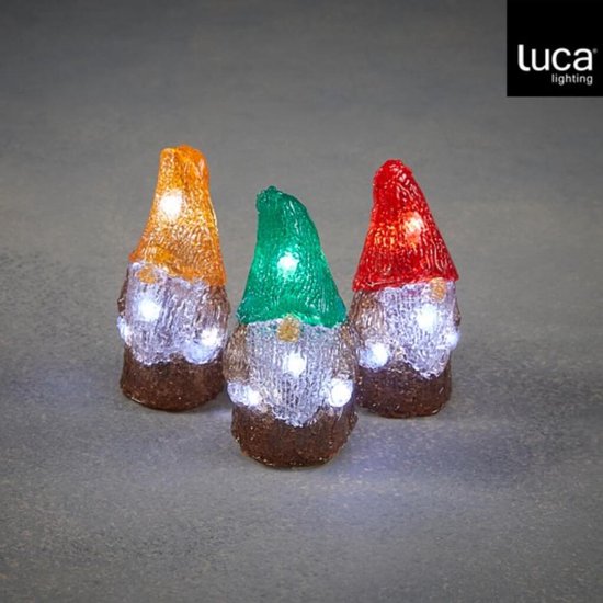 Luca Lighting Decoratie LED Kabouter + Timer Assorti van Luca Lighting