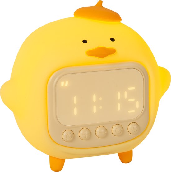 Lucide PINCHA DUCK - Oplaadbare Tafellamp Kinderkamer - Accu/Batterij - LED 3 StepDim - 1x1,5W 2100K - Met muziekfunctie - Geel - Essential van Lucide