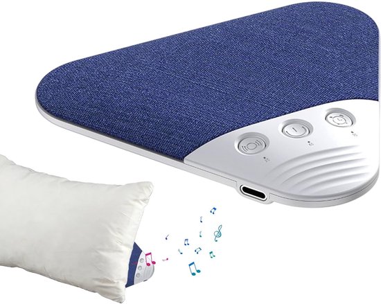 Luidspreker voor onder het kussen, Bluetooth-kussenluidspreker, mini draagbare slaaphulp met witte ruis, draadloos slaaphulpmiddel met timer voor witte ruis, geschikt voor kinderen en volwassenen (blauw). van Merkloos