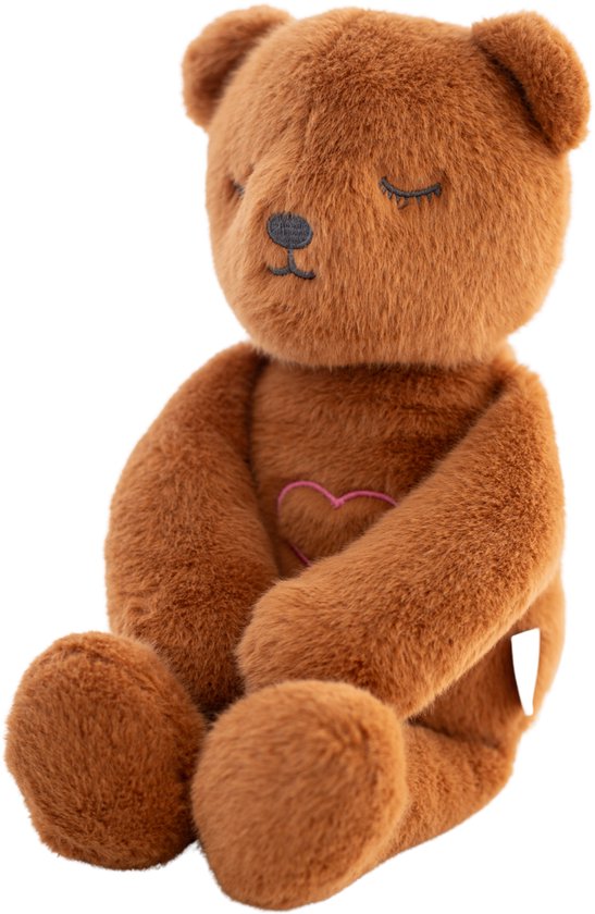 Lulla Bear Slaapknuffel Bruin – met natuurlijke hartslag & ademhaling – Slaaphulp – Werkt tot 12 uur – Hypoallergeen & Wasbaar – Voor Baby, Prematuur & Kind van Lulla doll