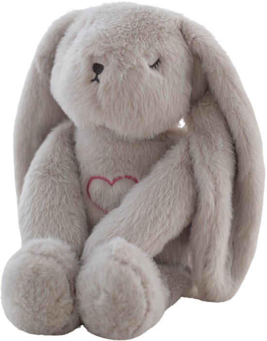 Lulla Bunny Slaapknuffel Grijs – met natuurlijke hartslag & ademhaling – Slaaphulp – Werkt tot 12 uur – Hypoallergeen & Wasbaar – Voor Baby, Prematuur & Kind van Lulla doll