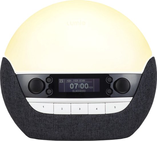 Lumie Bodyclock Luxe 750DAB - Wake-up light - USB/DAB+/Bluetooth - Antraciet van Lumie