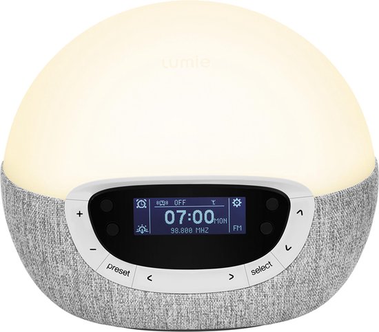 Lumie Bodyclock Shine 300 | Sleep & Wake-up light | Dimbaar nachtlampje | FM radio | 15 geluid opties van Lumi.