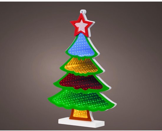 Lumineo kerstboom LED infinity lights kleurrijk decoratief 21,5x32cm. van Lumineo
