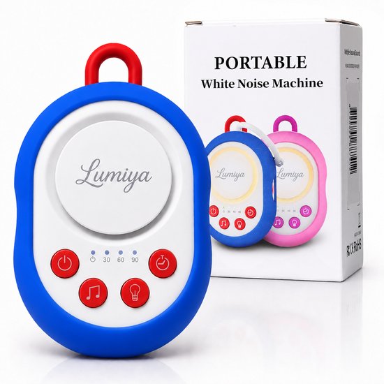 Lumiya Portable White Noise Machine Baby - Witte Ruis Apparaat - Rustgevende Geluiden - Blauw