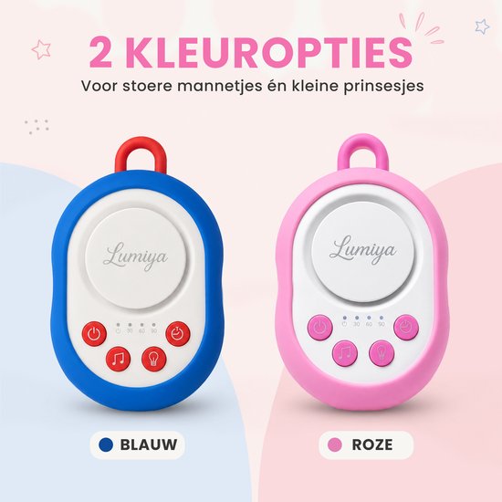 Lumiya Portbale White Noise Machine Baby - Witte Ruis Apparaat - Rustgevende Geluiden - Roze
