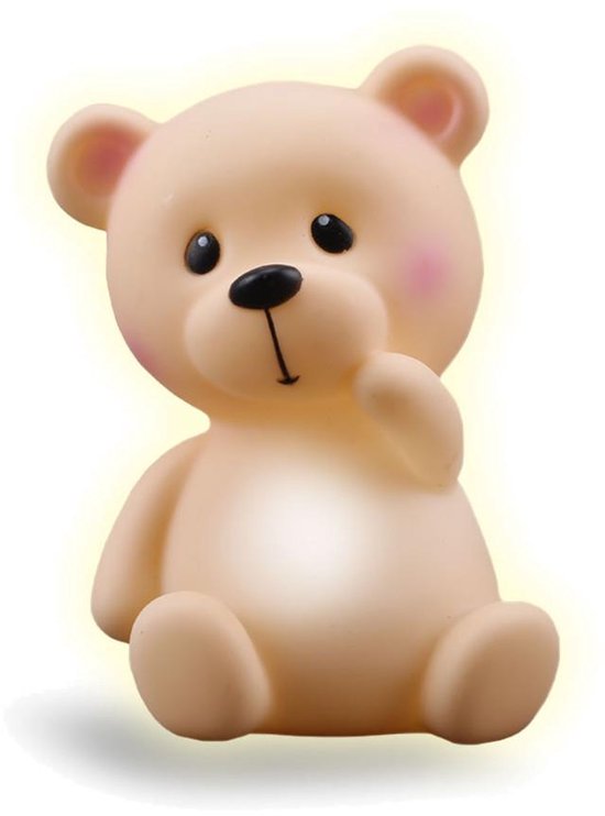 Luna Toys Teddy Beer Nachtlampje – Batterij-Nachtlicht 9,2 × 8,9 × 12 cm – Beertje Nachtlamp – Kindvriendelijk & Veilig van Luna Toys