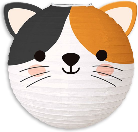 LUQ - Kat - Lampion - Sint Maarten - Lampionstokje - Zonder - Lichtje - Dieren - TrekLampion - Papier - Kind - 1 Stuk
