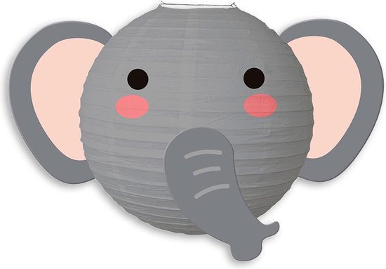 LUQ - Olifant - Lampion - Sint Maarten - Lampionstokje - Zonder - Lichtje - Dieren - TrekLampion - Papier - Kind - 1 Stuk