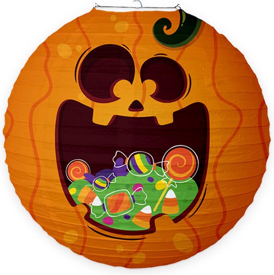LUQ - Pompoen - Halloween - Lampion - Lichtje - Lampionstokje - Treklampion - Papier - Sint Maarten - Kind - 1 Stuk
