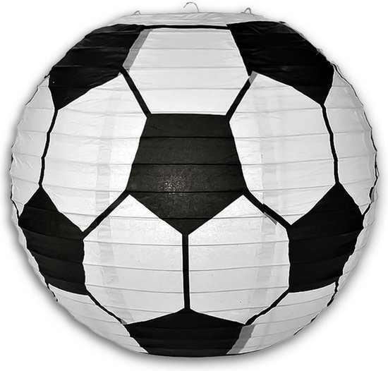 LUQ - Voetbal - Lampion - Sint Maarten - Lampionstokje - Zonder - Lichtje - Treklampion - Papier - Kind - Wit - Versiering - 1 Stuk van LUQ