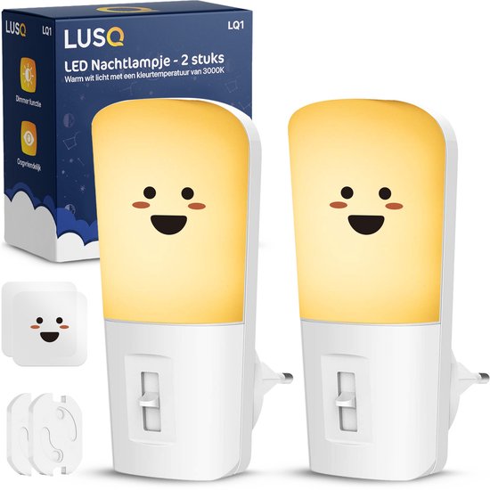 LUSQ - Babykamer Nachtlampje Stopcontact - 3000k - Automatische Lichtsensor en Dimbaar - LQ1 van LUSQ®
