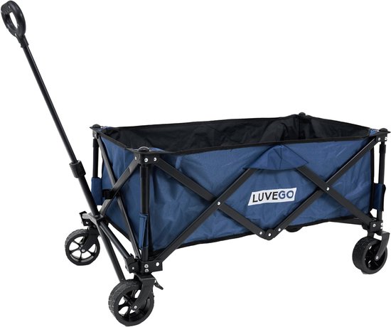 Luvego Bolderkar Opvouwbaar - Bolderwagen met Loskoppelbare Wielen - 100KG Draagkracht - Donkerblauw van Luvego
