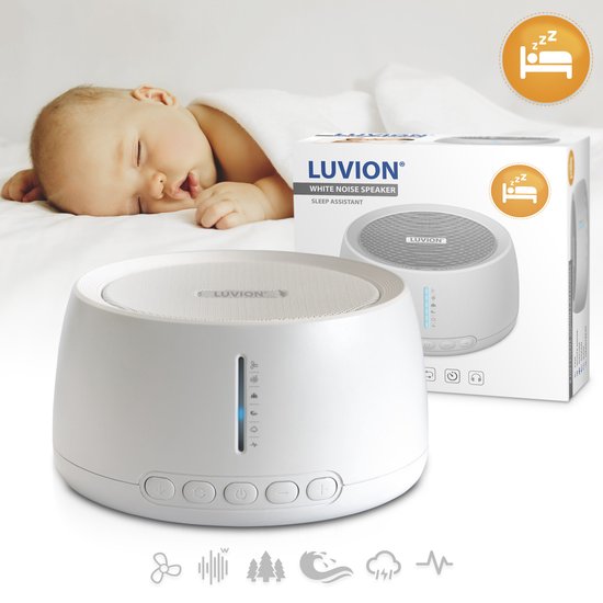 LUVION® White Noise Machine PRO - Soundspa - Kalmerende Slaaphulp met Witte Ruis voor Baby's, Kinderen én Volwassenen - Help jezelf of je Baby Beter Slapen! van LUVION