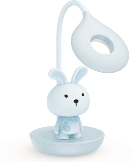 Luxus Nachtlamp Kinderkamer Bunny Mini - Blauw - Nachtlampje baby - Voor kinderen - Slaapkamer - Draadloos - Oplaadbaar van Merkloos
