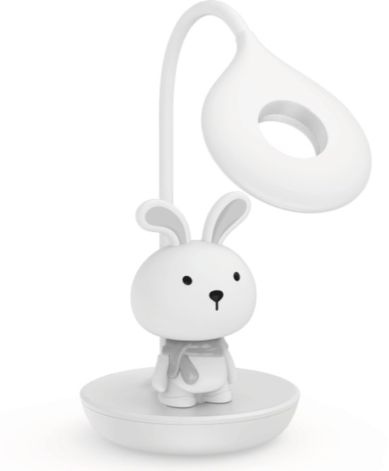 Luxus Nachtlamp Kinderkamer Bunny Mini - Wit - Nachtlampje baby - Voor kinderen - Slaapkamer - Draadloos - Oplaadbaar van Merkloos
