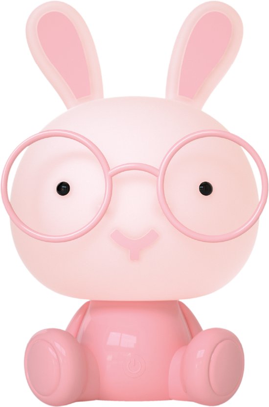 Luxus Nachtlamp Kinderkamer Bunny - Roze - Nachtlampje baby - Voor kinderen - Slaapkamer - 7 kleuren licht - RGB - Bluetooth speaker - Draadloos - Oplaadbaar van Merkloos