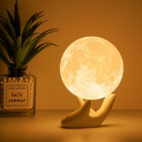 Maanlamp - Bal - LED - 3D - Maanlicht - Nachtlampje van Merkloos