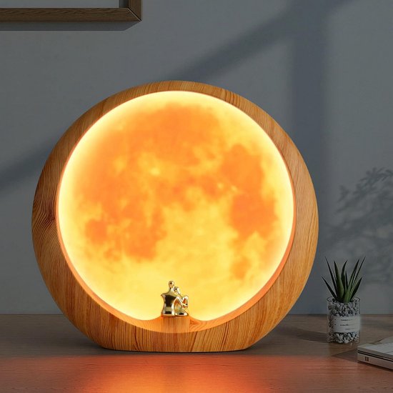 Maanlamp - Nachtlamp - Maan Lampje - Taffellamp LED - Verlichting van Merkloos