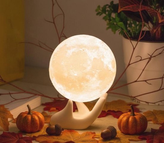 Maanlamp Nachtlampje USB Oplaadbaar Touch Control met Twee Tonen