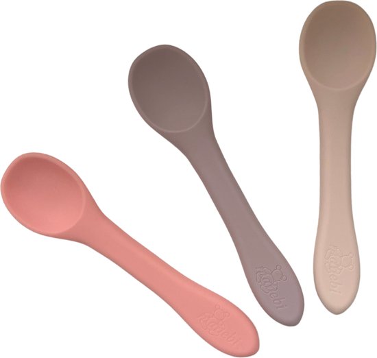 Mabebi - 3stuks baby/peuter lepels - siliconen lepels - traininglepels - kinderlepels - spoon - eten van Mabebi