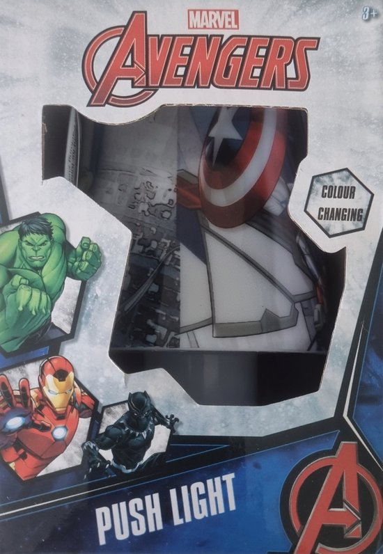 Marvel Avengers - Nachtlampje - Push Light - Kleur die kan Veranderen - 12cm Hoog van Merkloos