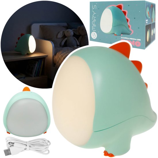 Mary's LED-nachtlampje Dinosaurus, lampje voor kinderkamer, USB-regelbare verlichting