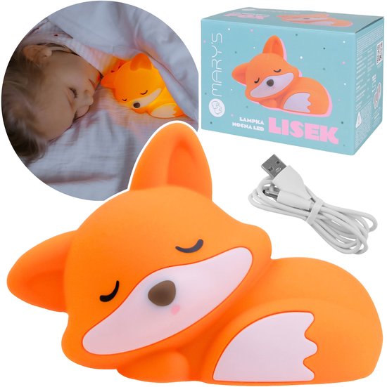Mary's Siliconen LED-nachtlampje vos, zacht lampje voor de kinderkamer, USB-regelbare verlichting van Merkloos
