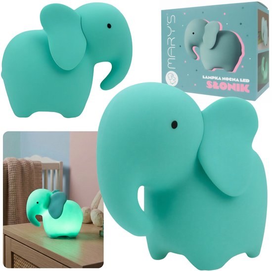 Mary's Siliconen nachtlampje in de vorm van een olifant, slaaplampje voor de kinderkamer, USB-ledlampje