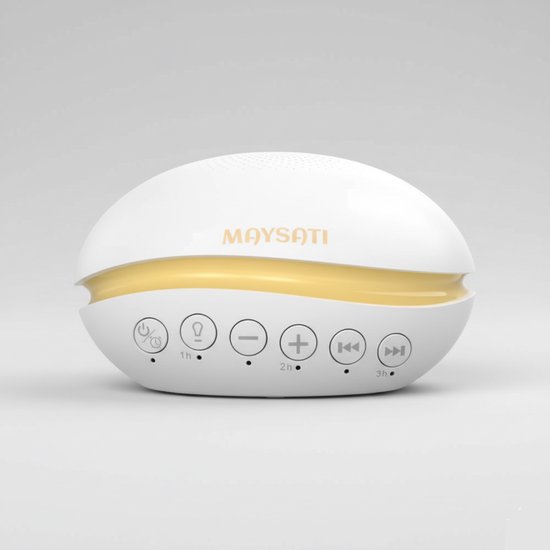 MAYSATI White Noise Machine - 27 Geluiden incl. Baarmoeder Geluid - Witte Ruis voor Baby & Volwassenen - Compact & Draagbaar - 50 Uur Batterij van Merkloos