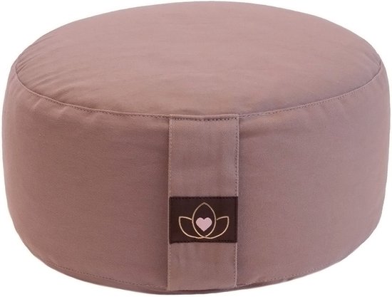 Meditatiekussen eco taupe rond - Lotus | Yoga kussen van Lotus