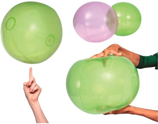 Megaform vederlichte ballen 25cm transparant groen paar – therapie speelgoed. van Merkloos