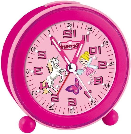 Meisjeswekker Elf - Eenhoorn Vlinder - Wakker Worden - Met Nachtlampje - 11 cm - Roze
