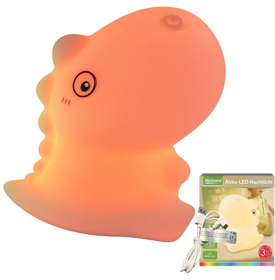 Melinera® Nachtlampjes – Dinosaurus – LED Nachtlamp Kinderen – Oplaadbaar via USB – Touch Bediening – Warm & Kleurenlicht – Vanaf 18 Maanden van Meli
