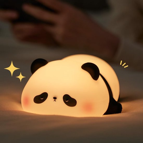 Merdoo Kerstcadeau Schattige Panda Nachtlampje - Nachtlampje Kinderen - LED - USB Oplaadbaar - Nachtlampje Baby - Dimbaar - Nachtlampjes - BPA-vrij - Een verjaardagscadeau voor de baby van Merdoo