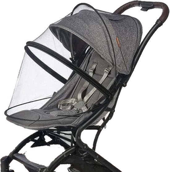 Meshily Klamboe voor kinderwagen – Zwart mesh gaas – 60x72cm - Muggengaas voor baby vervoer